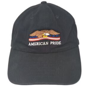 Falcon American Pride Eagle Embroidered Black Baseball Cap Hat Adjustable OSFM